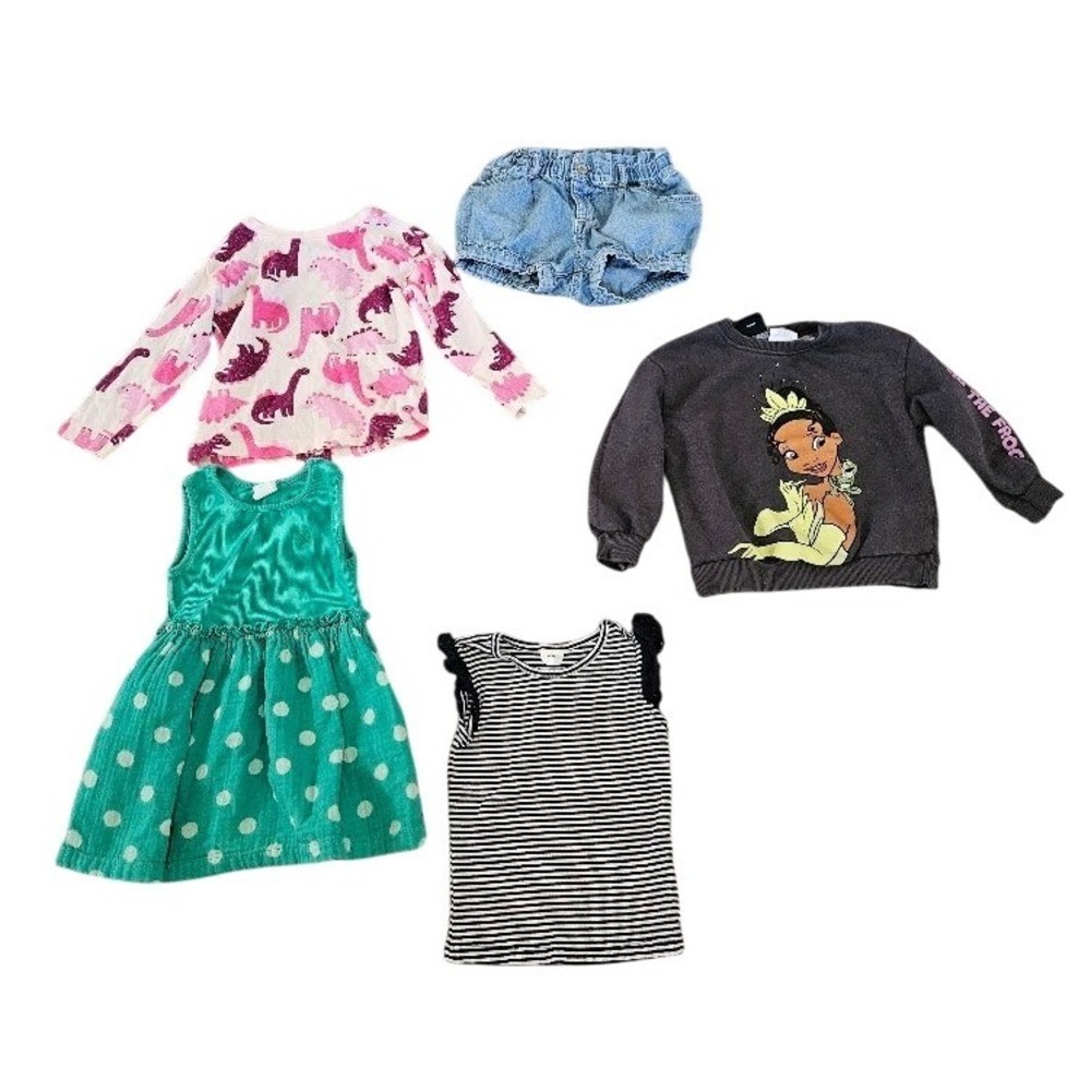 Toddler Girls 18-24M Clothing Lot 5pc Zara Disney Gap Old Navy Dress Tops Shorts